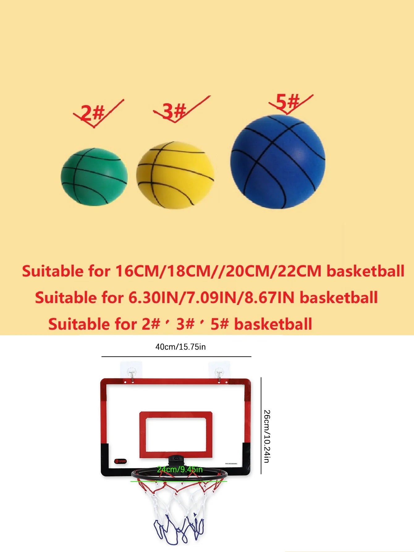 Mini Basketball Hoop for Kids and Adults