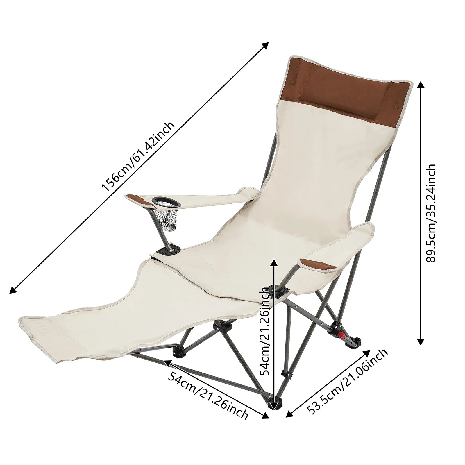 2PCS Adjustable Reclining Camping Chairs