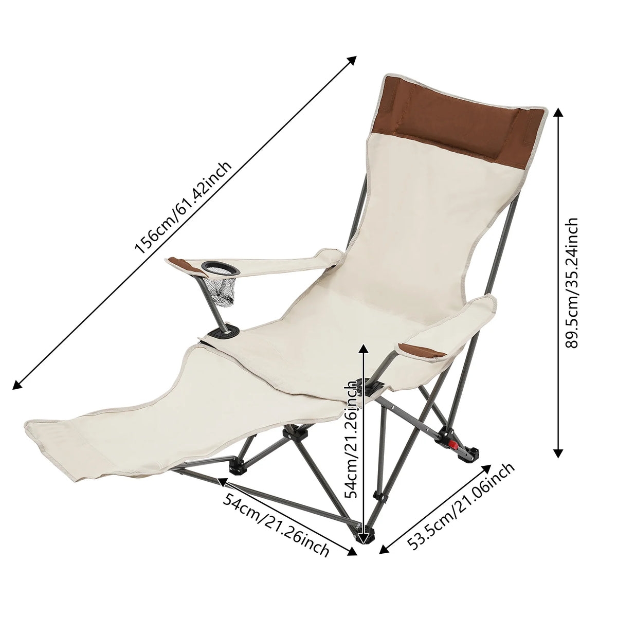 2PCS Adjustable Reclining Camping Chairs