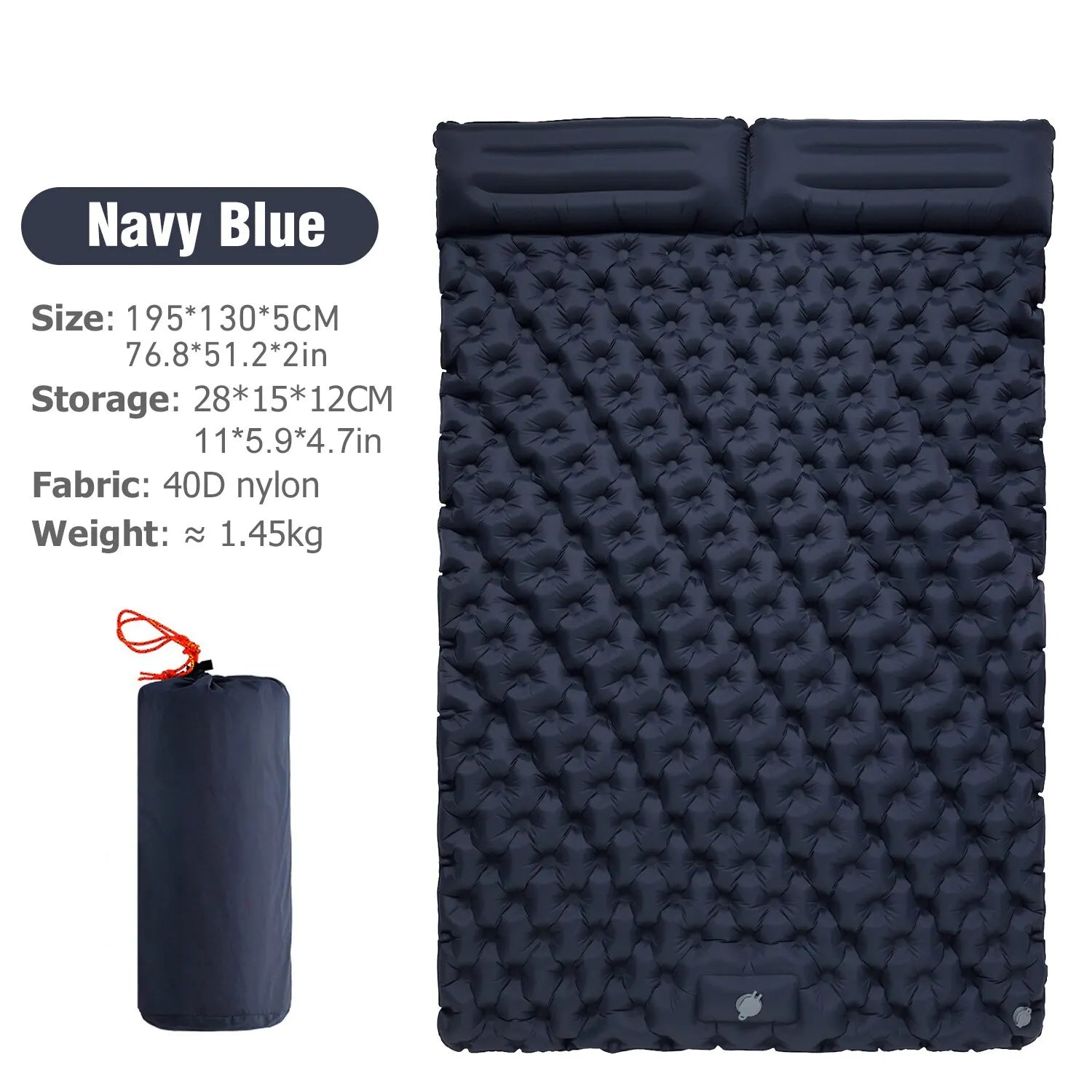 WESTTUNE Double Inflatable Camping Mattress with Built-in Pillow & Pump