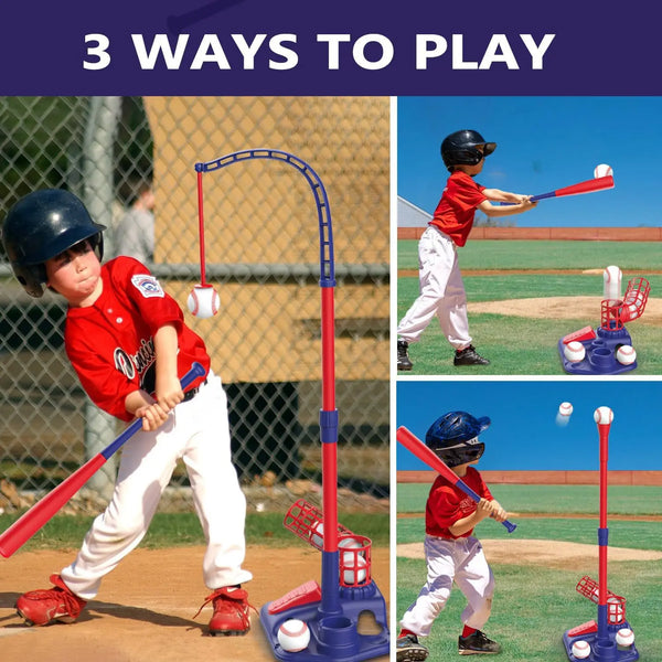 3-in-1 T-Ball Set for Kids – Baseball Toy with Hanging Tee