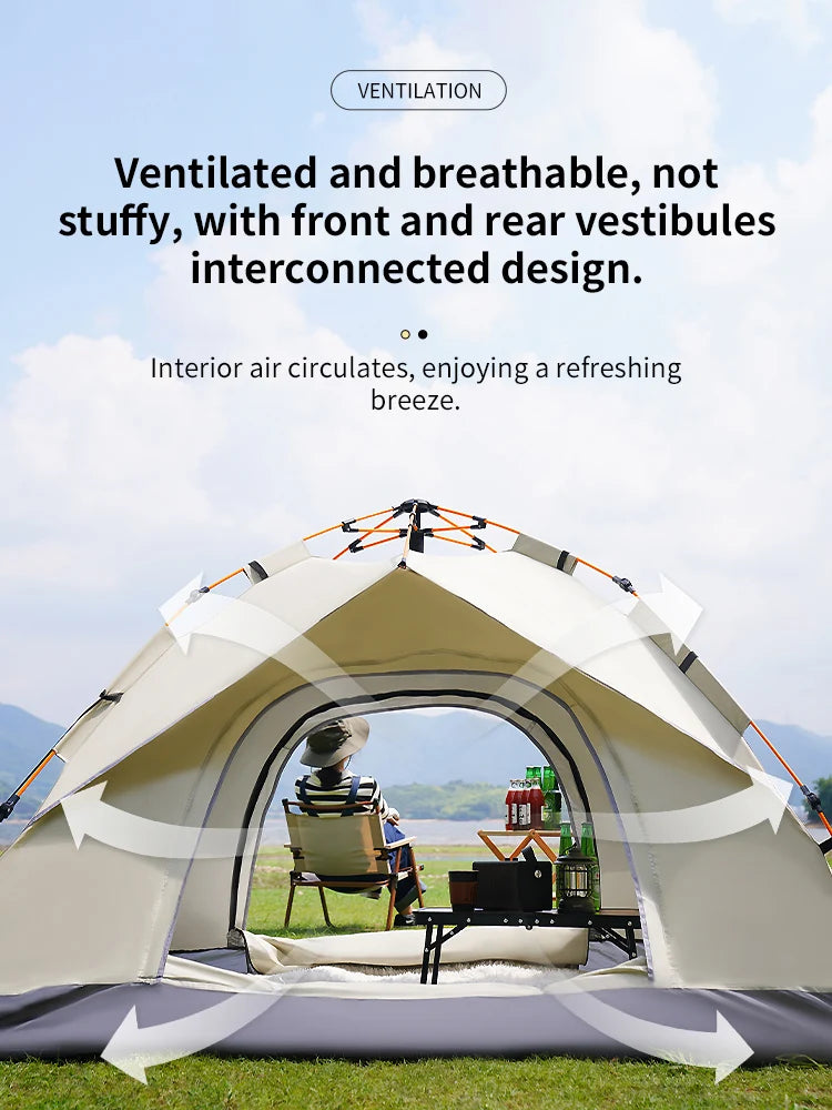 Outdoor Folding Tent – Fully Automatic Quick Opening Tent for 3-4 Person Camping
