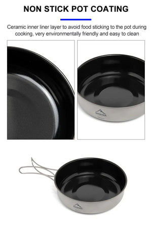 Widesea Titanium Camping Cookware Set