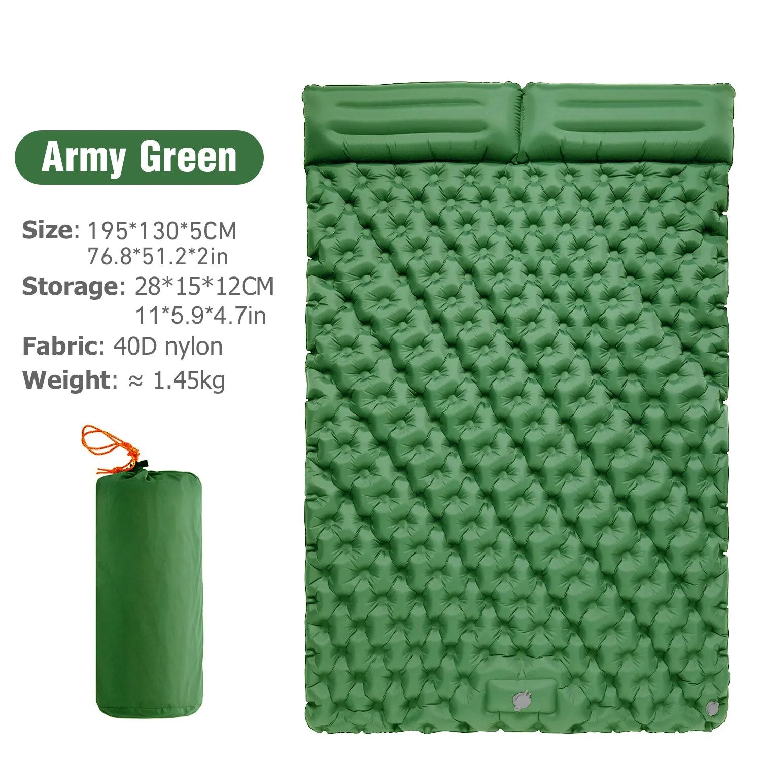WESTTUNE Double Inflatable Camping Mattress with Built-in Pillow & Pump