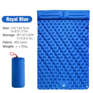 WESTTUNE Double Inflatable Camping Mattress with Built-in Pillow & Pump