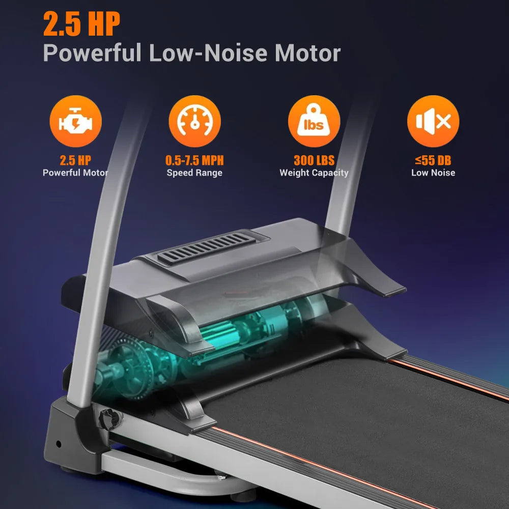 Easy Folding Electric Treadmill – 2.5HP for Home Use
