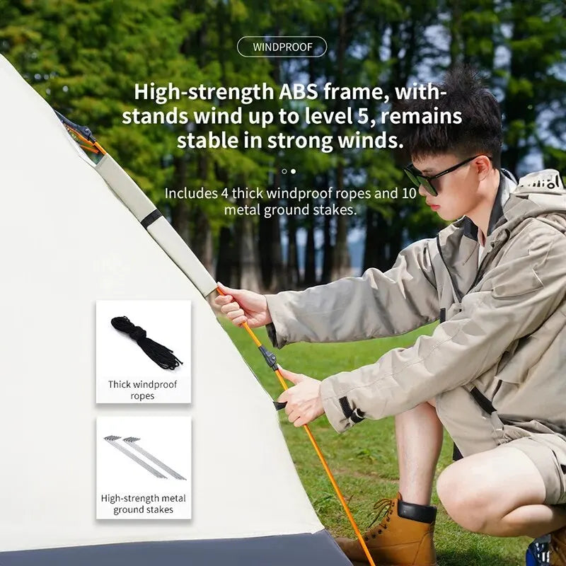 Outdoor Folding Tent – Fully Automatic Quick Opening Tent for 3-4 Person Camping