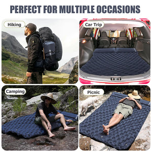 WESTTUNE Double Inflatable Camping Mattress with Built-in Pillow & Pump