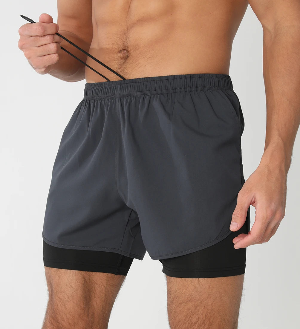 Men’s Quick-Dry Gym Running Shorts with Liner