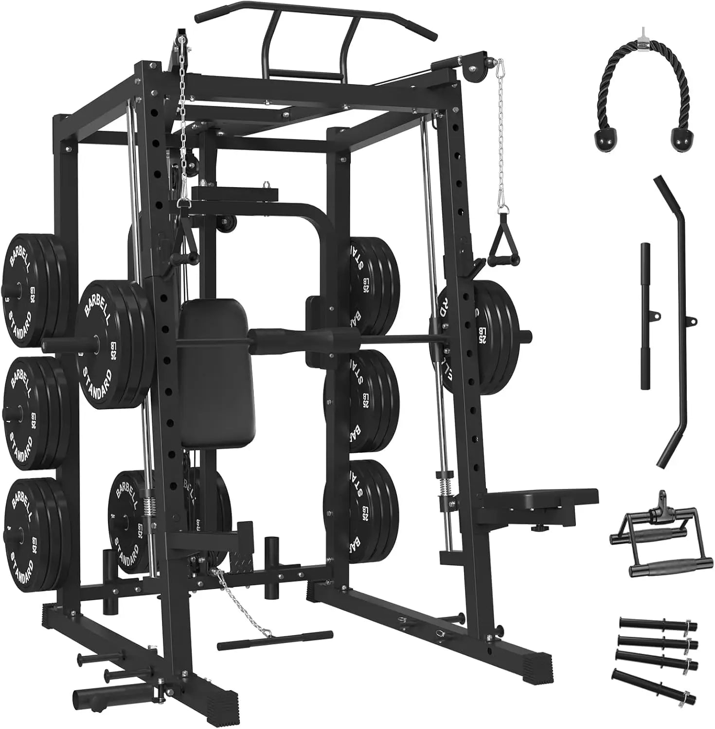 All-in-One Smith Machine Home Gym – 2000LBS Power Cage