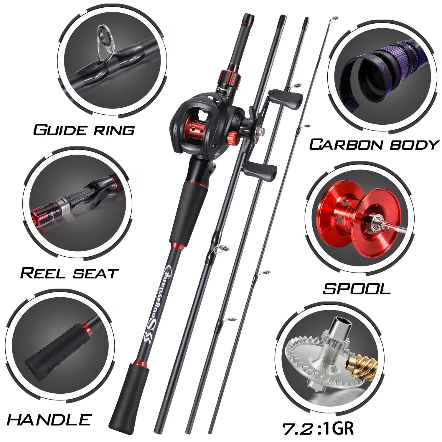 Sougayilang Fishing Rod Reel Combo