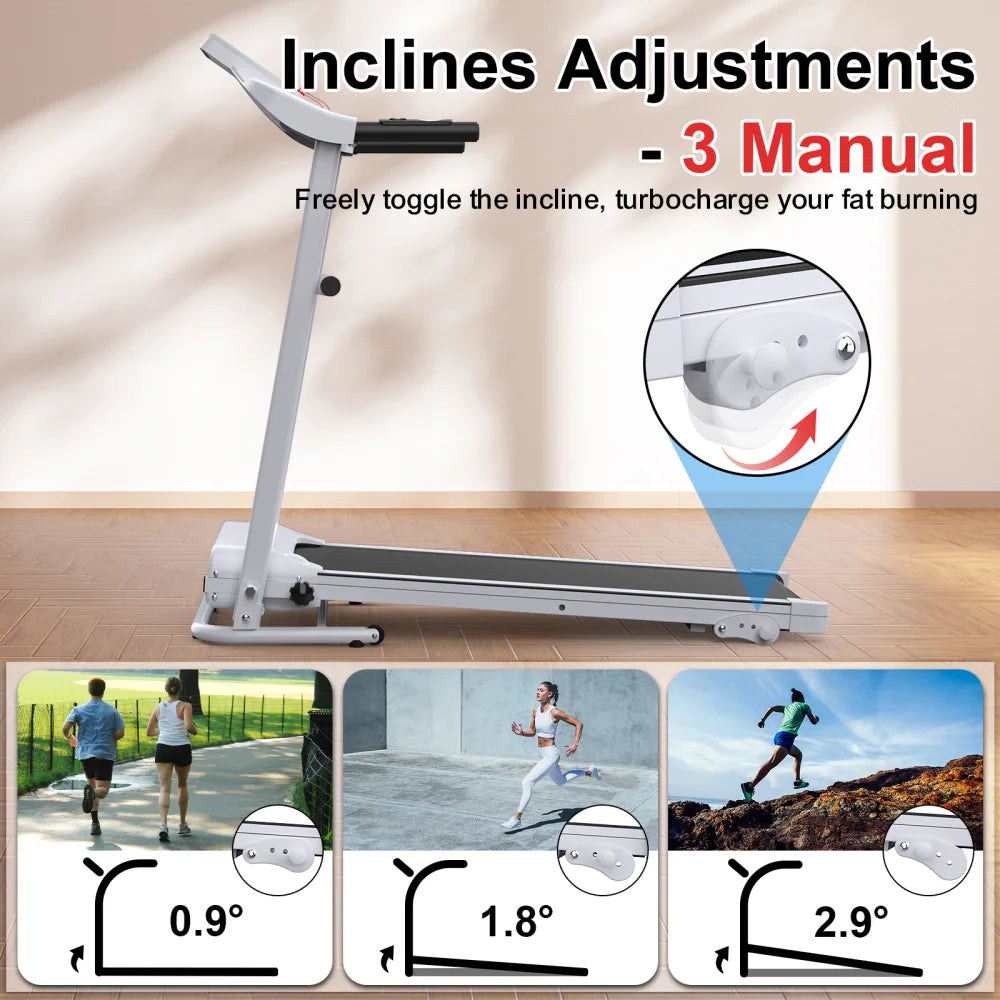 Folding Treadmill with Incline – 2.5HP, Bluetooth, 12KM/H
