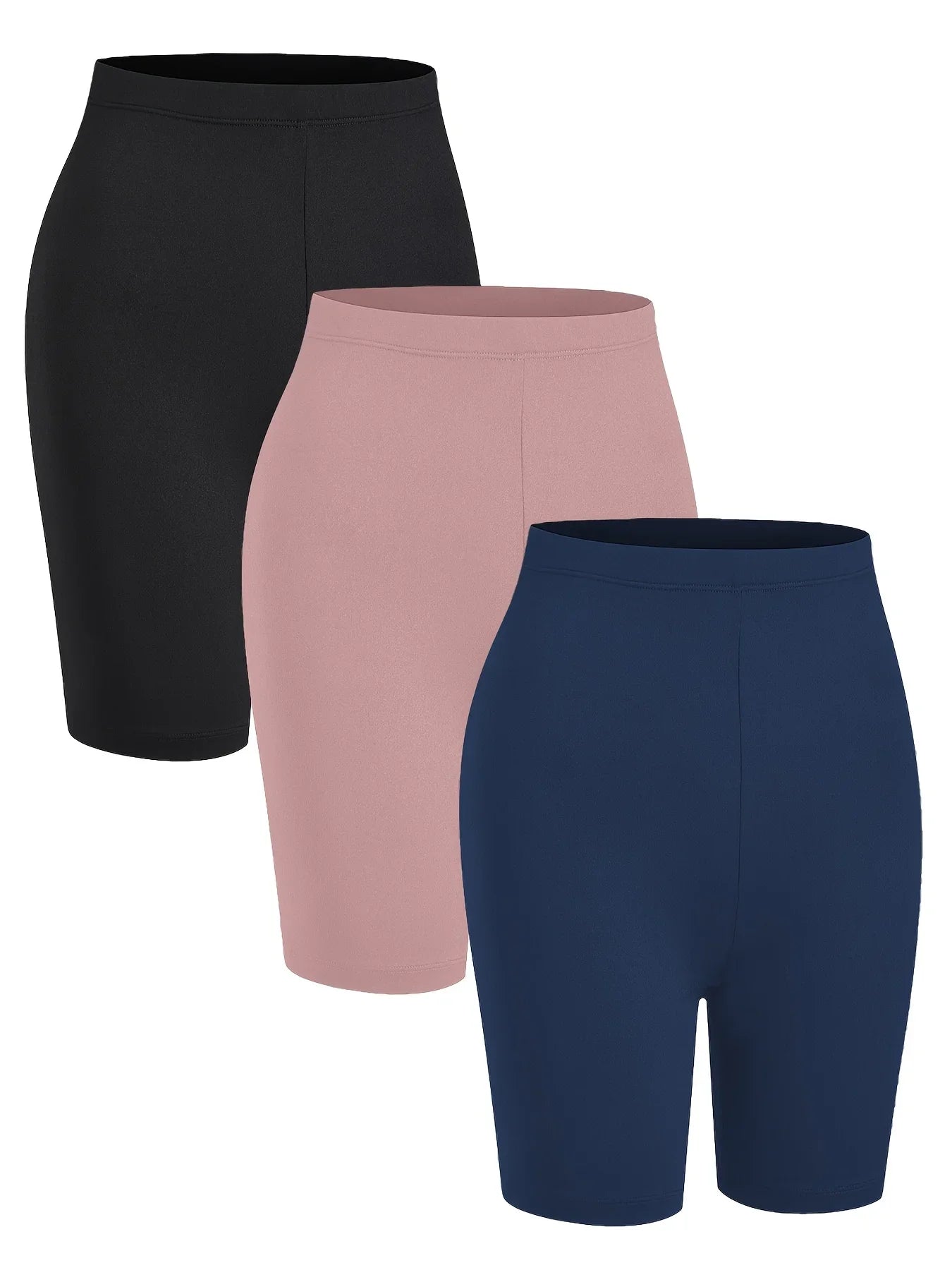 3-Pack Women’s Soft Biker Workout Shorts