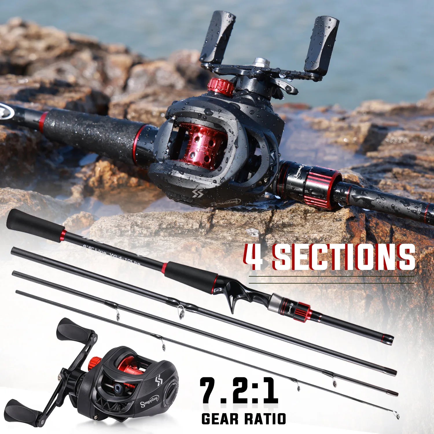 Sougayilang Fishing Rod Reel Combo
