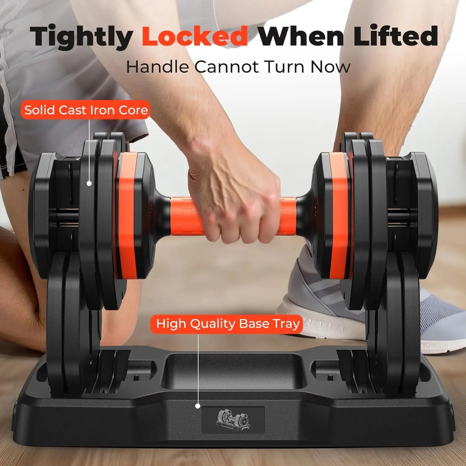 25LB Adjustable Dumbbell Set – 5 to 25LB with Anti-Slip Handle