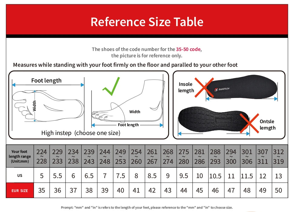 Baasploa Men's Anti-Skid Waterproof Hiking Shoes