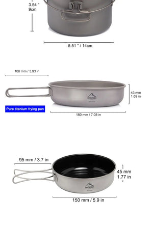 Widesea Titanium Camping Cookware Set