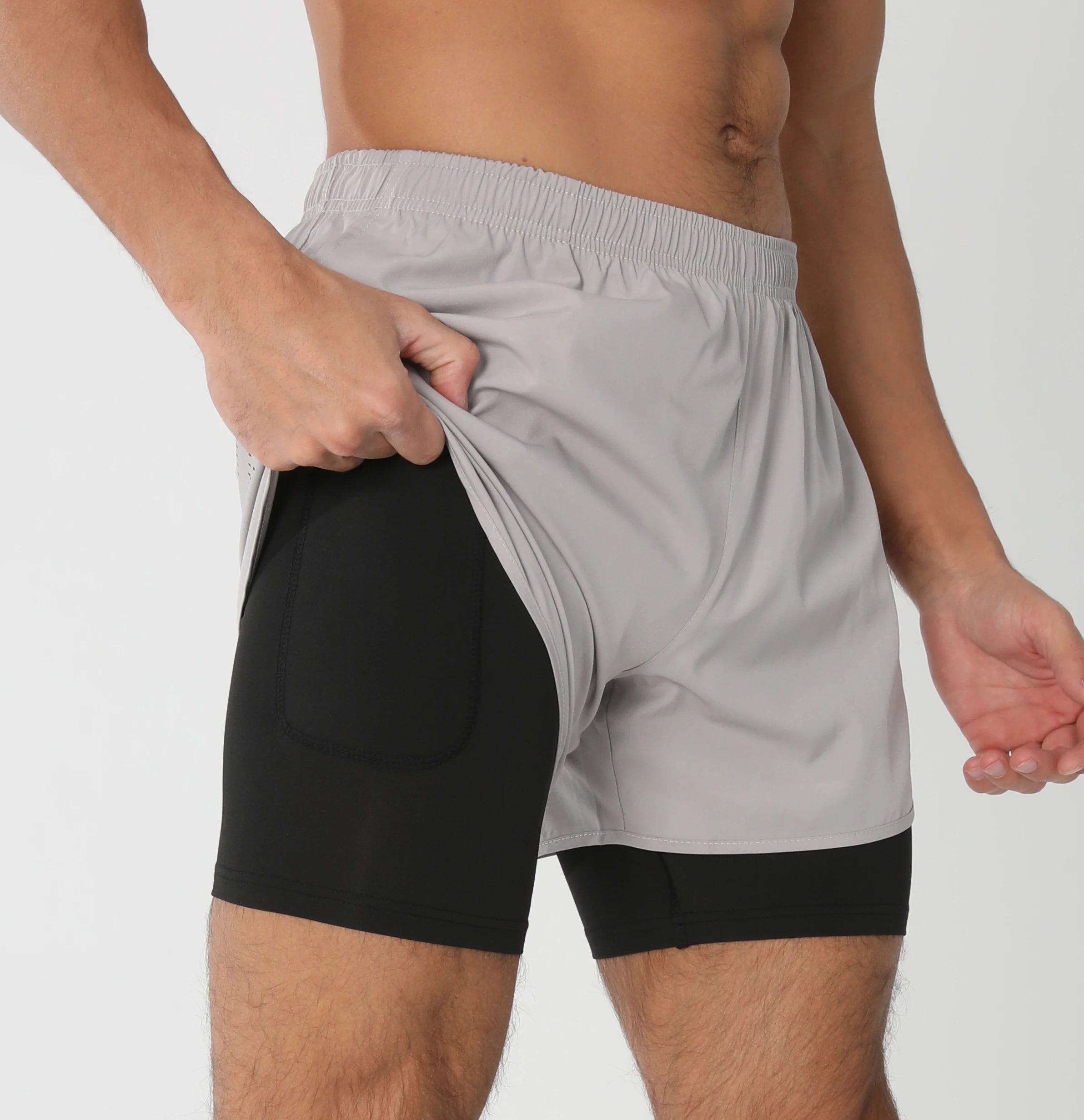 Men’s Quick-Dry Gym Running Shorts with Liner