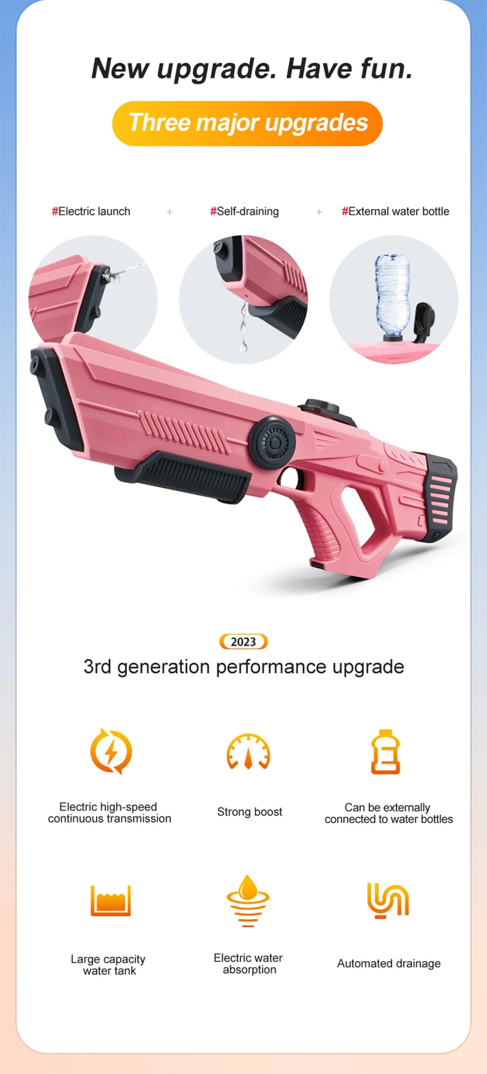 Electric Automatic Water Storage Gun Toys
