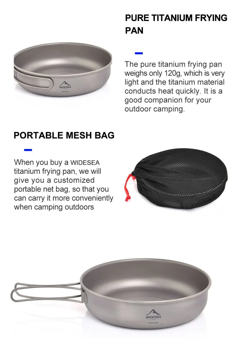 Widesea Titanium Camping Cookware Set