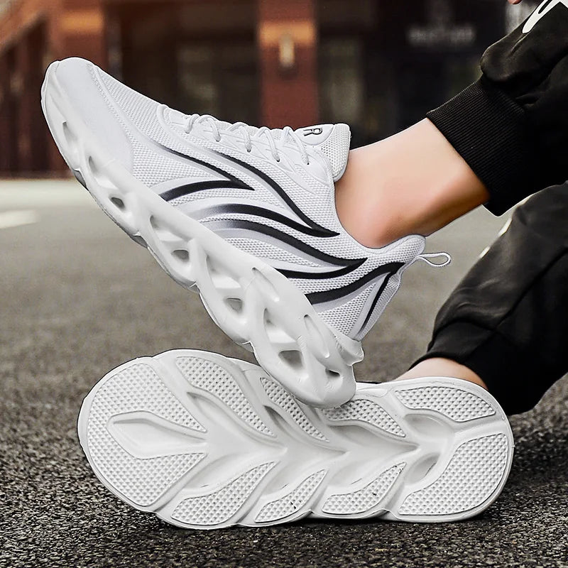 Men’s Flame Printed Flying Weave Running Sneakers