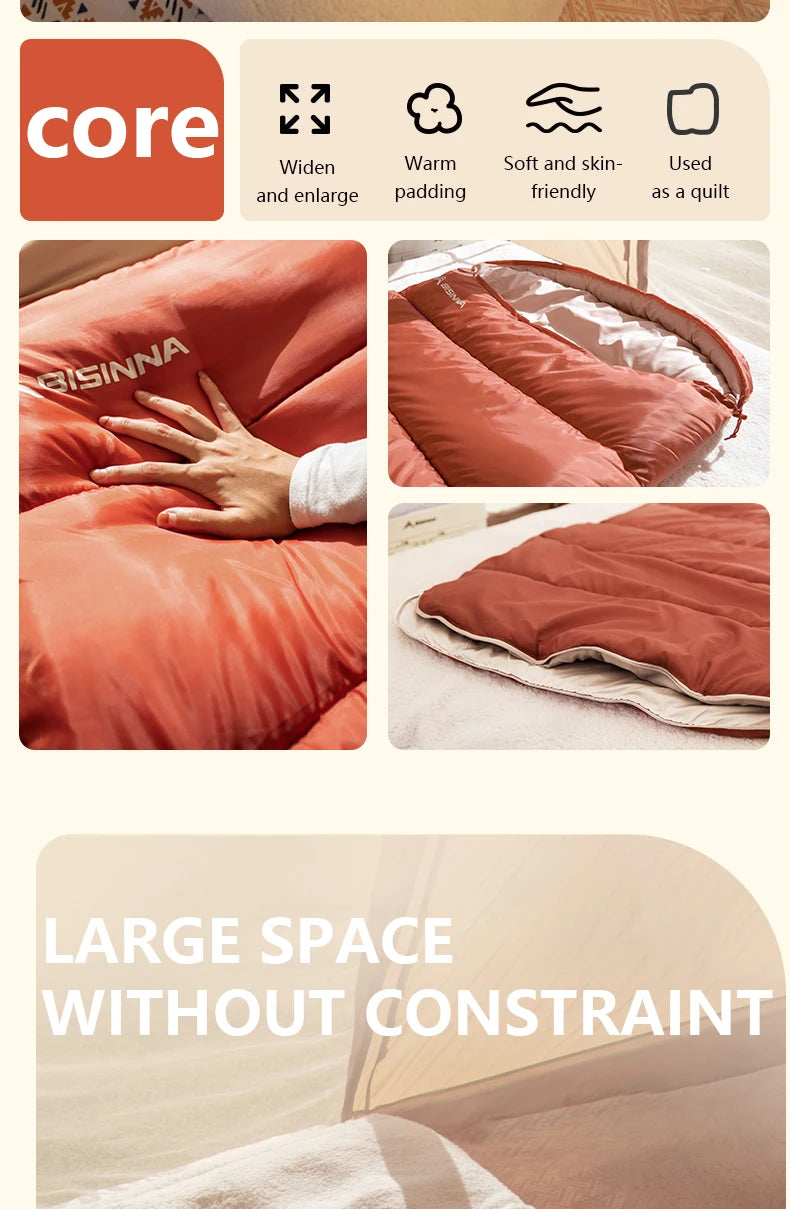 BISINNA Large Lightweight 3-Season Sleeping Bag