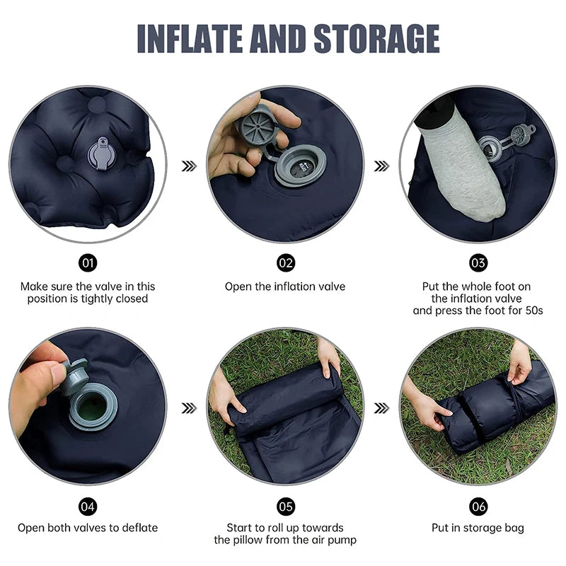 WESTTUNE Double Inflatable Camping Mattress with Built-in Pillow & Pump