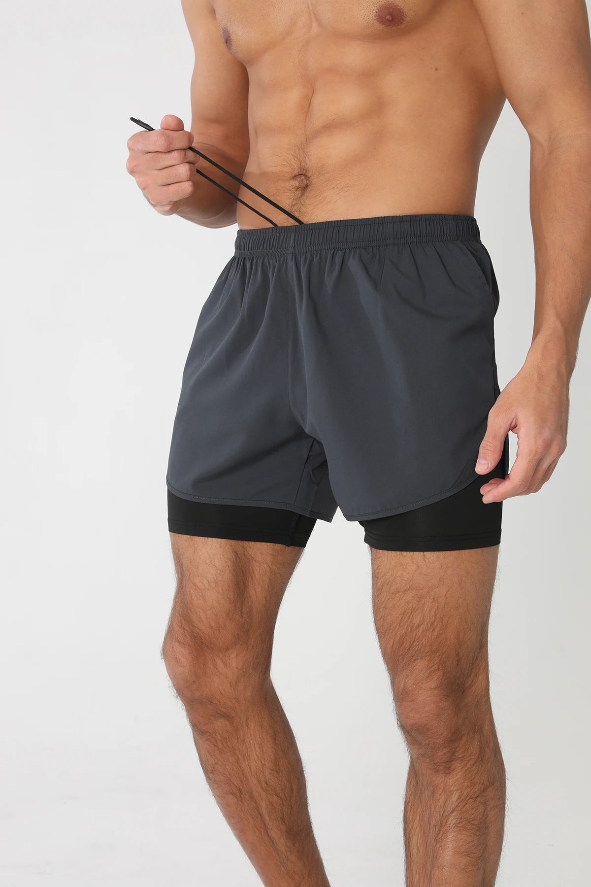 Men’s Quick-Dry Gym Running Shorts with Liner