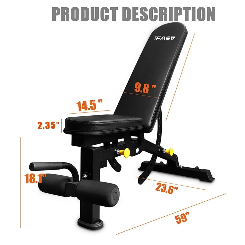 Foldable Adjustable Weight Bench – Full Body Strength Training