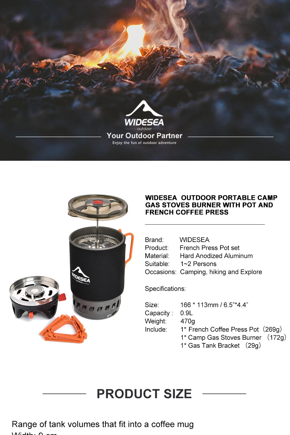 Widesea Camping Cooking System with Heat Exchanger