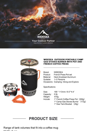 Widesea Camping Cooking System with Heat Exchanger