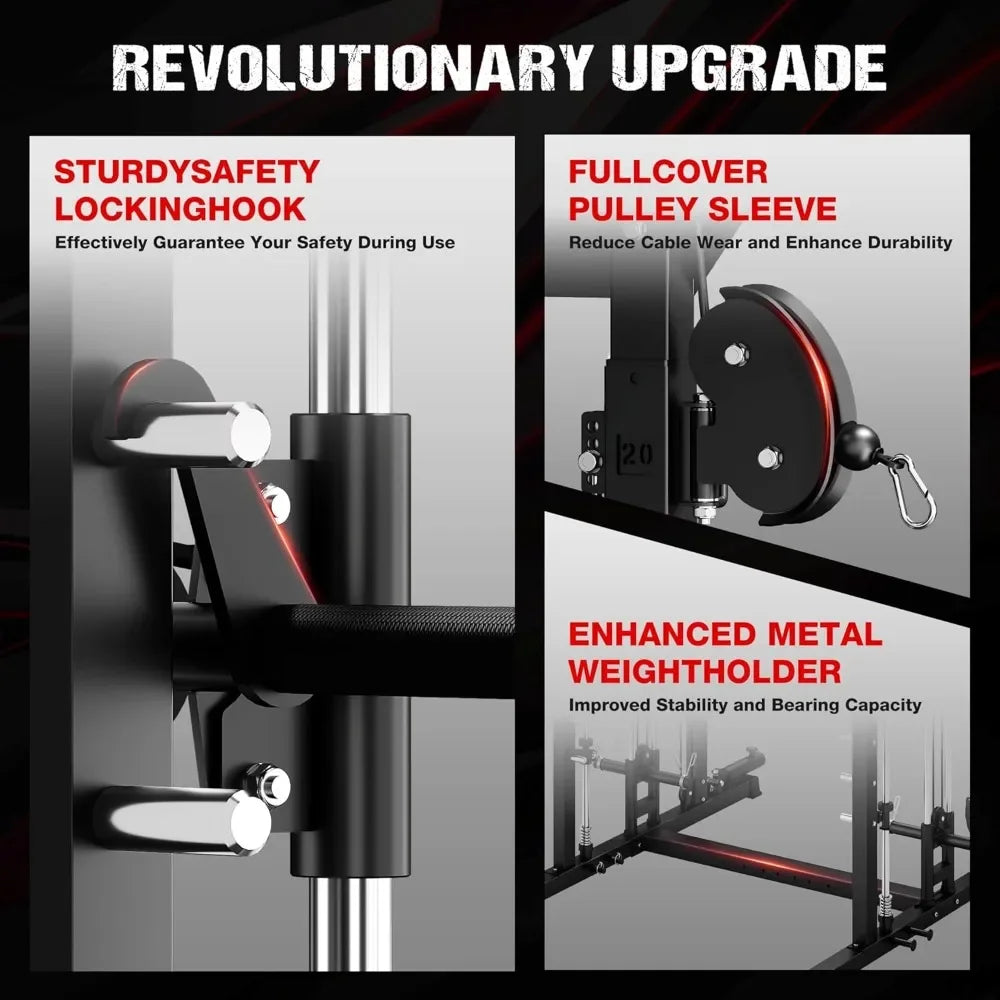 M21 Smith Machine – 2000LBS Multi-Function Power Cage