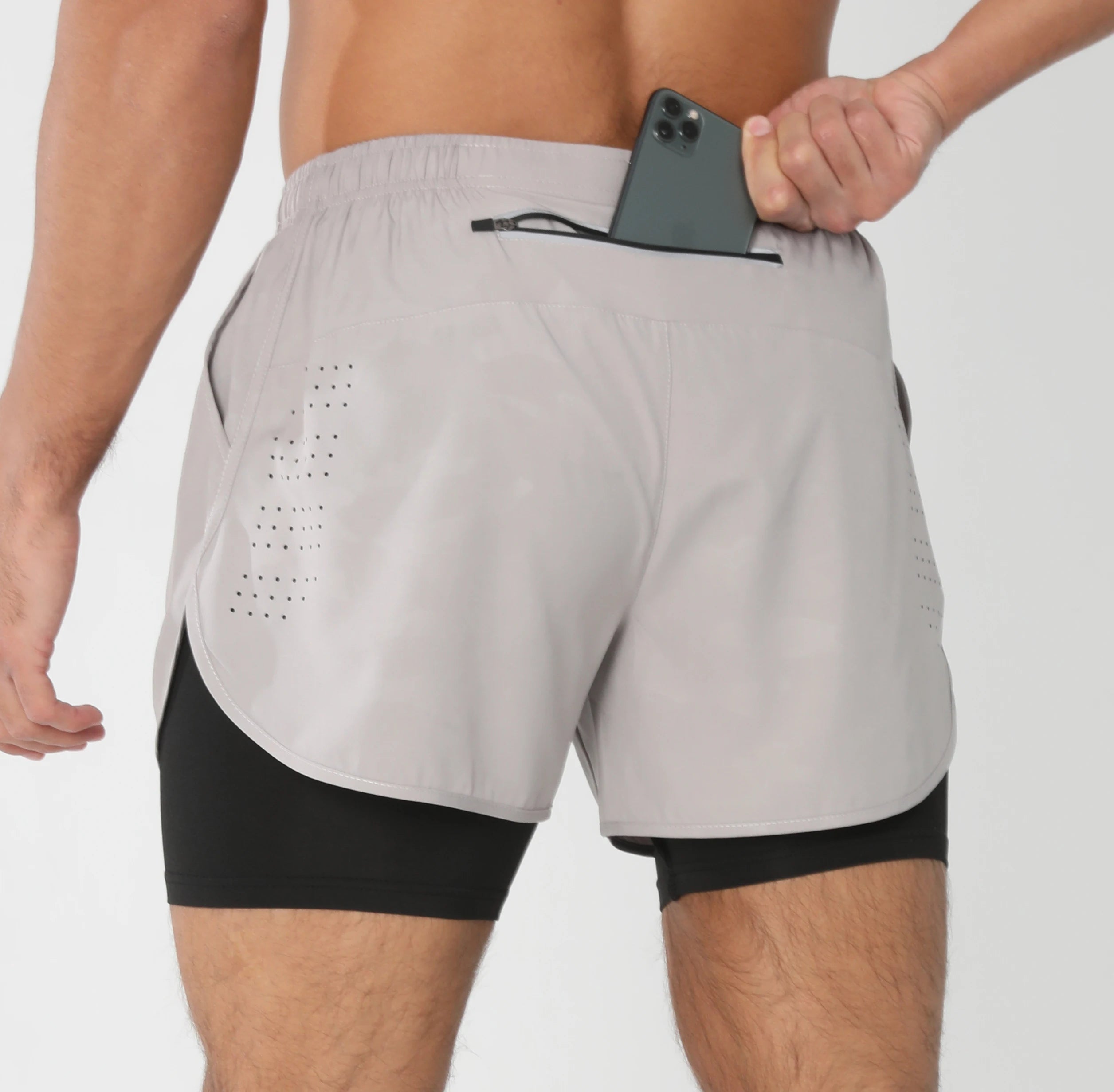 Men’s Quick-Dry Gym Running Shorts with Liner