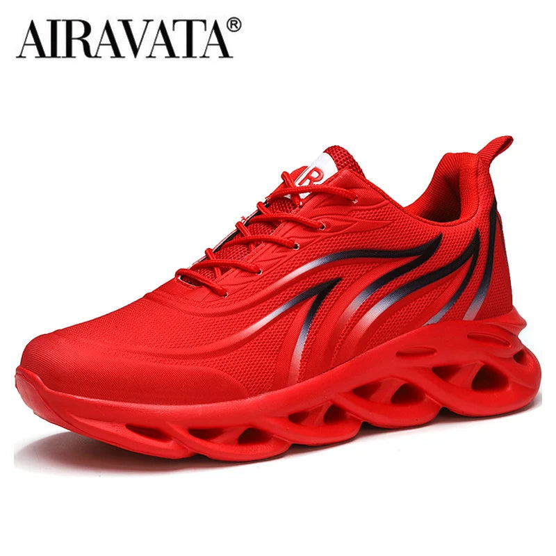Men’s Flame Printed Flying Weave Running Sneakers