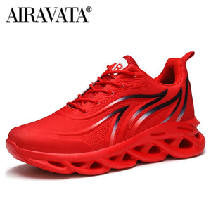 Men’s Flame Printed Flying Weave Running Sneakers