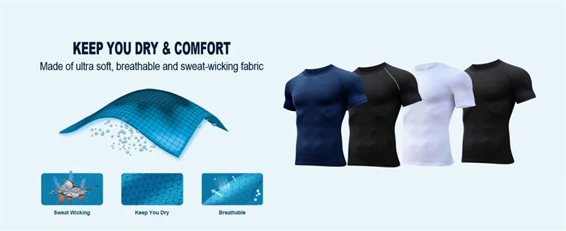 Men’s Printed Compression Workout Shirt
