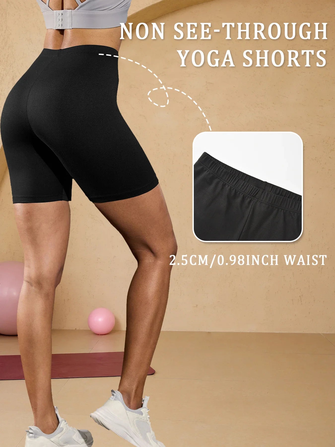 3-Pack Women’s Soft Biker Workout Shorts
