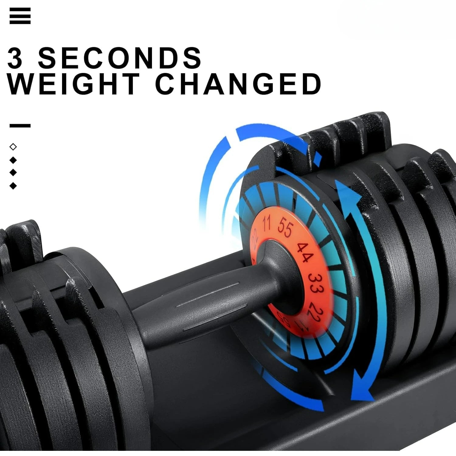 Adjustable Dumbbell Set – 25/55LBS with Quick-Turn Handle