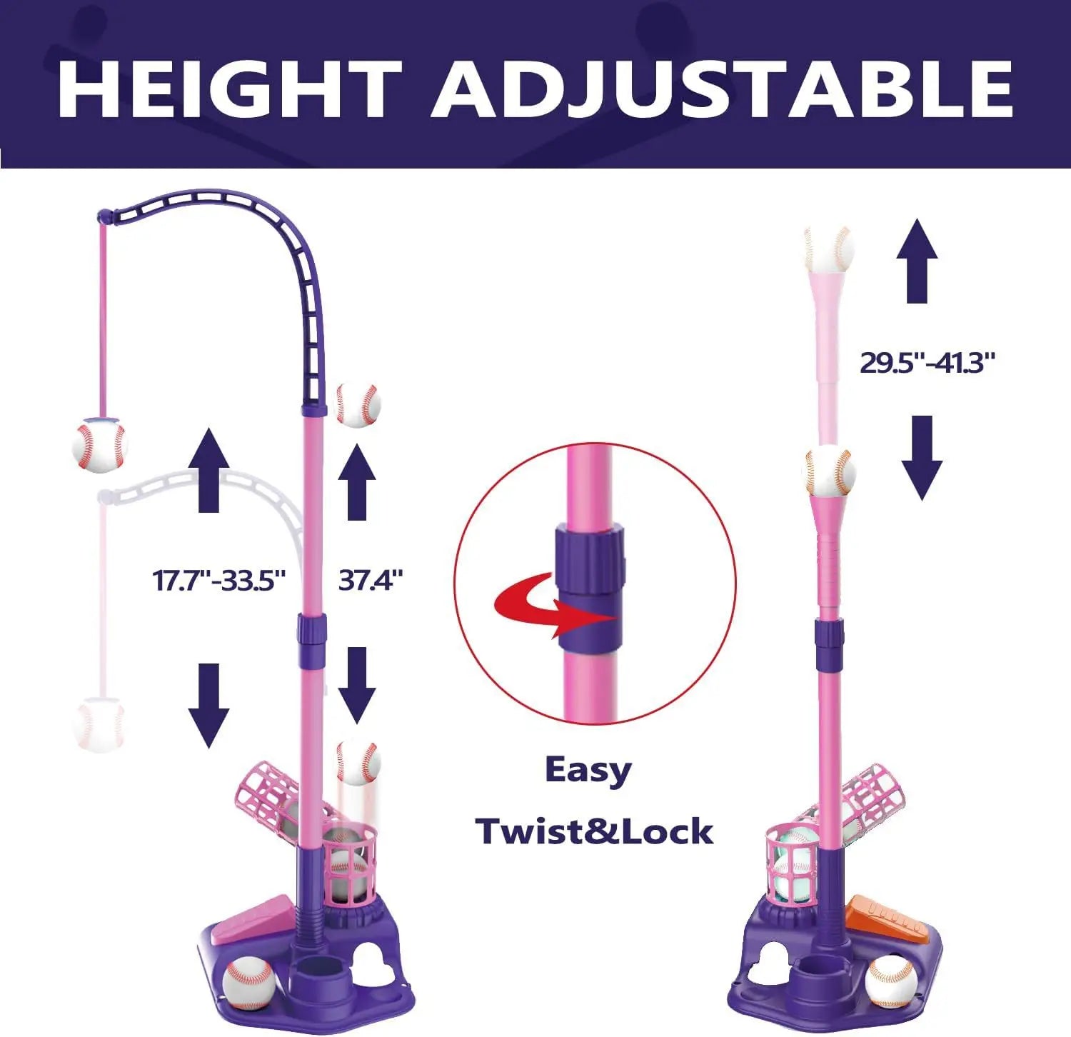 3-in-1 T-Ball Set for Kids – Baseball Toy with Hanging Tee