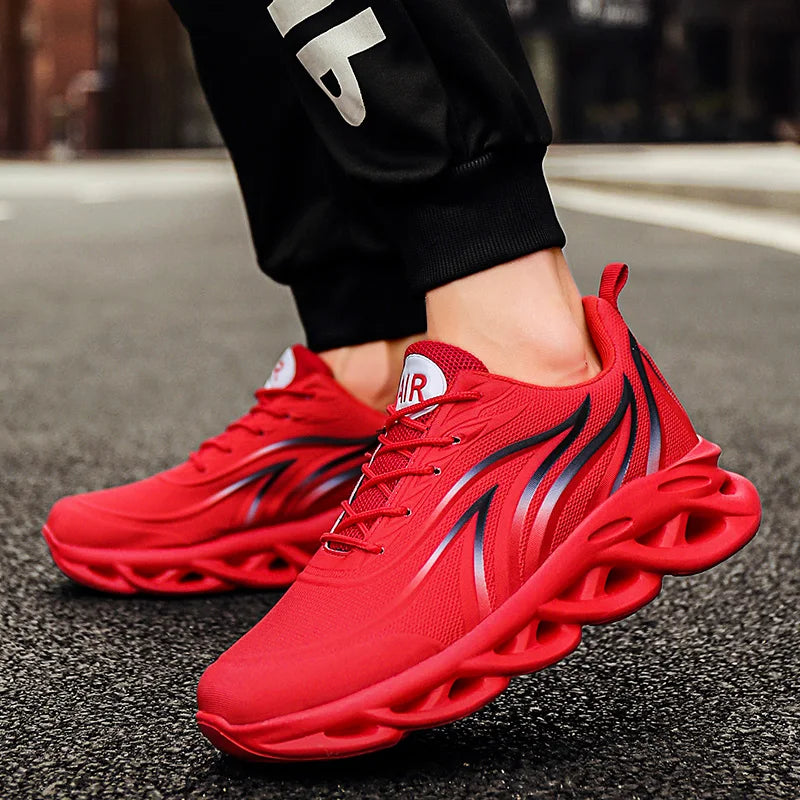 Men’s Flame Printed Flying Weave Running Sneakers