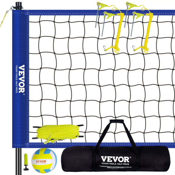 SucceBuy Outdoor Volleyball Net System with Adjustable Height Steel Poles