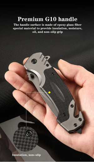 Outdoor Tactical Folding Survival Knife