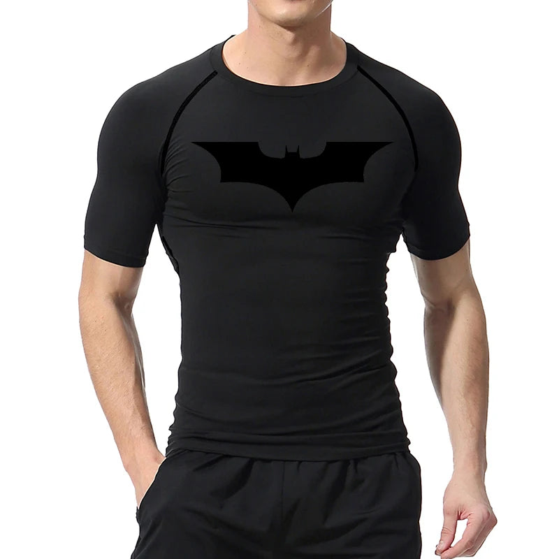 Men’s Bat Print Compression Workout Shirt