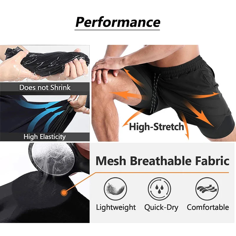 Berserk Skull Print 2-in-1 Men’s Workout Shorts
