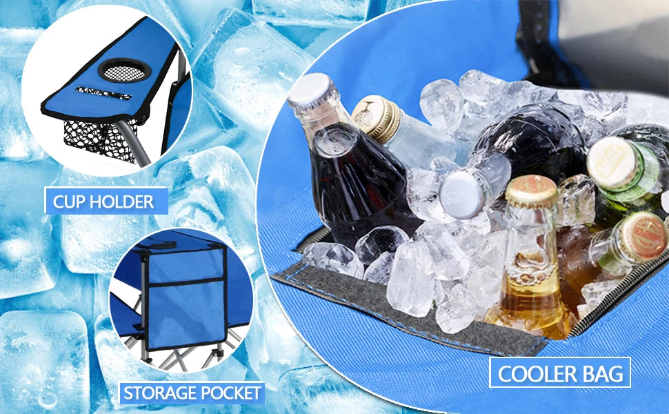Double Camping Chair with Canopy & Cooler