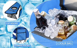 Double Camping Chair with Canopy & Cooler
