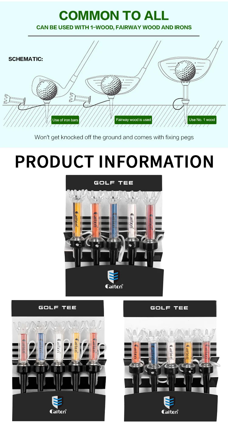 Improve Your Golf Game with the Caiton 5pcs Magnetic Plastic Golf Tee Set