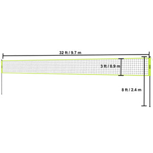 SucceBuy Outdoor Volleyball Net System with Adjustable Height Steel Poles