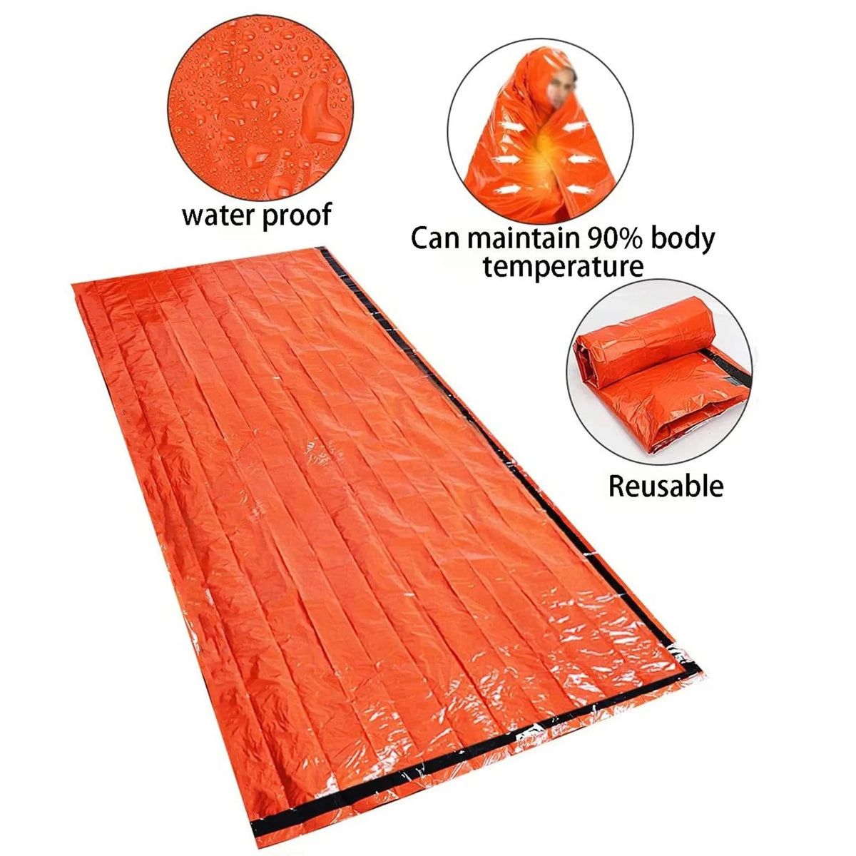 Portable Emergency Survival Sleeping Bag – Thermal Mylar Sack