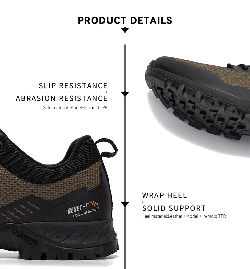 Baasploa Men's Anti-Skid Waterproof Hiking Shoes